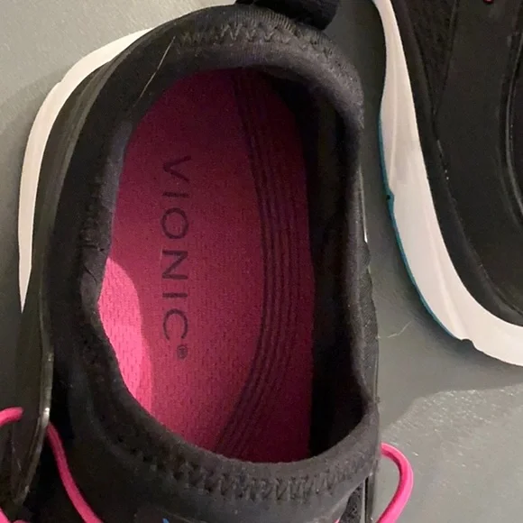 Vionic Black Sneakers with Pink and Blue Accents - Picture 2 of 5